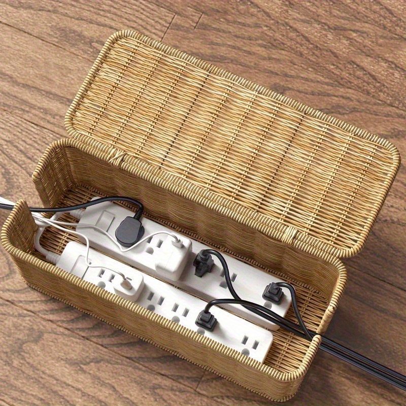 Power Tools Storage - Handcrafted Rattan Cable Management Box -