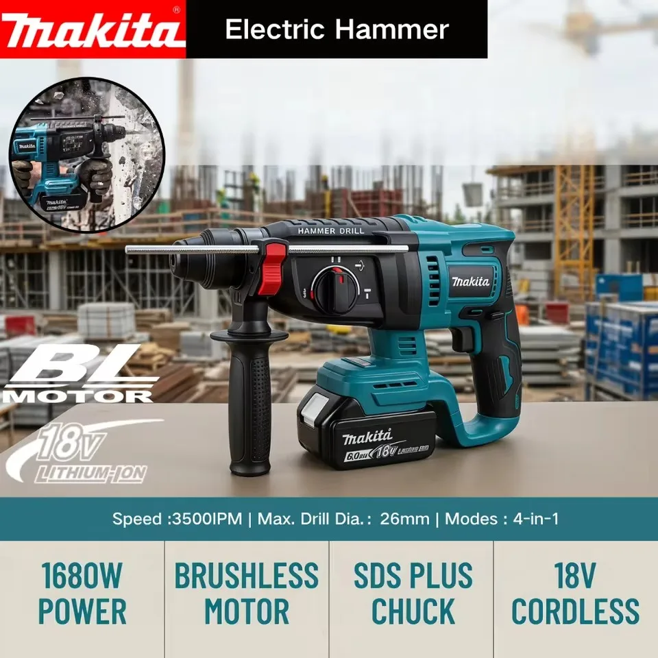 Power Tools Hammer - Makita 26MM Brushless Electric Hammer Drill